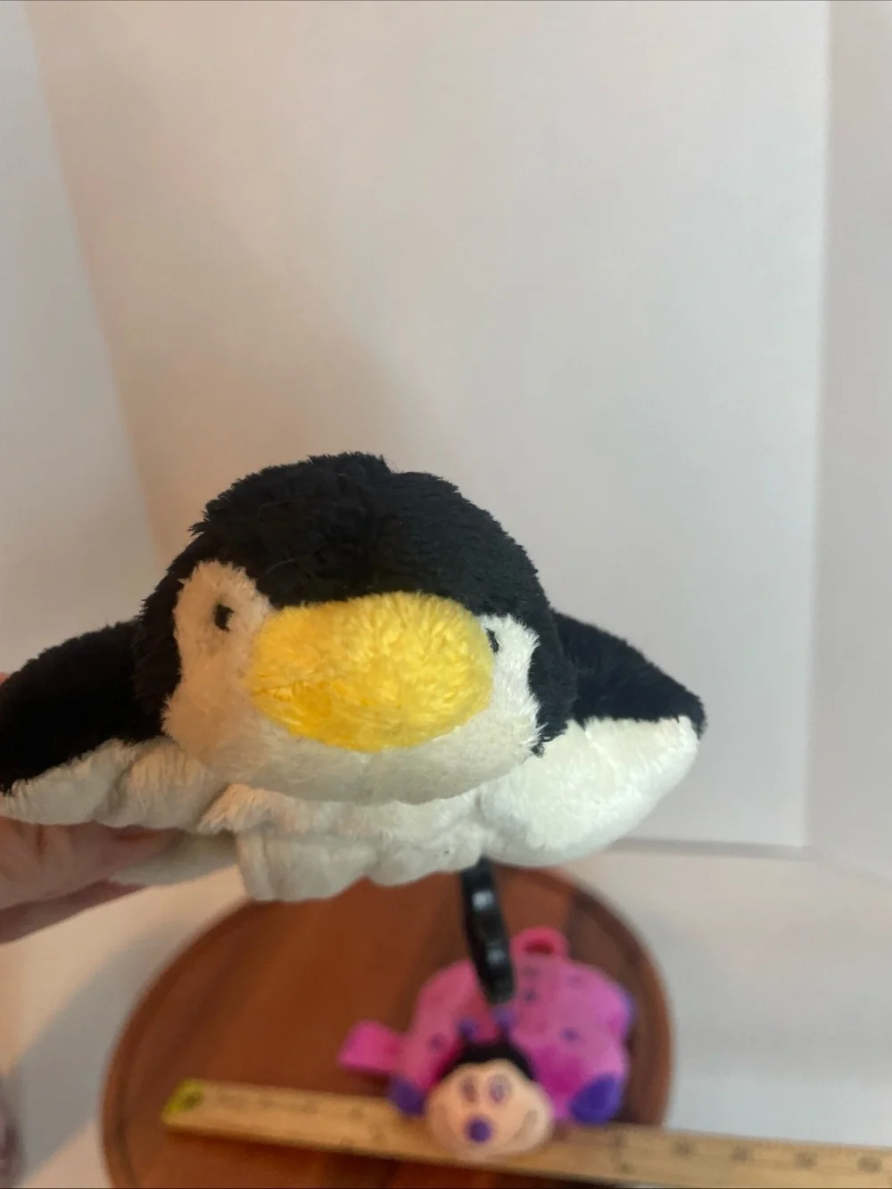 Pink Lady Bug & Black And White Penguin Dream Lites Mini Pillow Pets w Clip